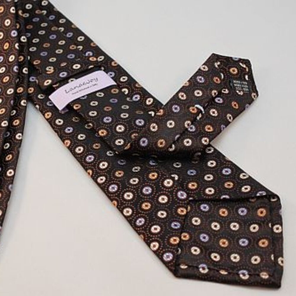 NEW Lanae Joy Silk Tie - Exclusive Private Label -  Brown Blue